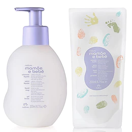 Sabonete líquido Relaxante Mamãe e Bebê Natura - 200ml Regular ou Refil (a escolher)