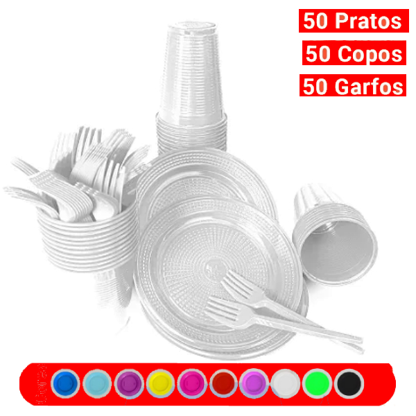 Kit Festa de Aniversário Descartáveis 50 Pessoas - Cores Padronizadas e Exclusivas em Oferta na Shopee