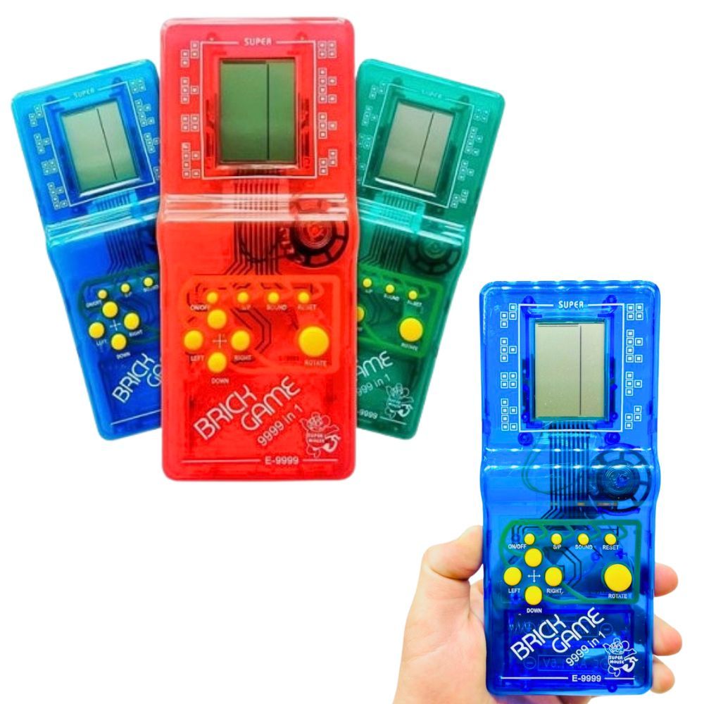 Mini Game Brick Game 9999 Translúcido Vários Jogos a Pilha Cores Variadas