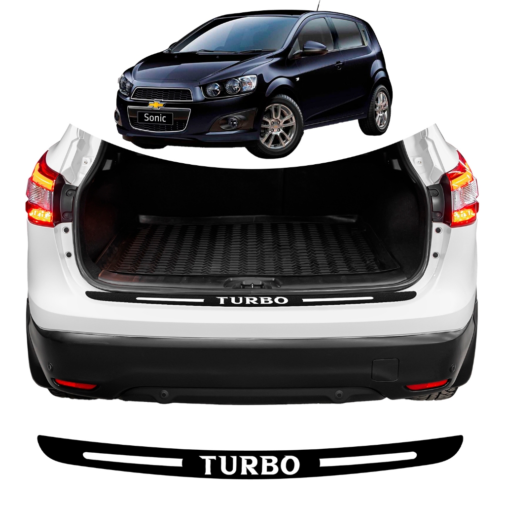 SOLEIRA  PORTA MALA CHEVROLET SONIC UNIVERSAL DIVERSAS CORES ADESIVO TURBO PARA CARRO PERSONALIZADO