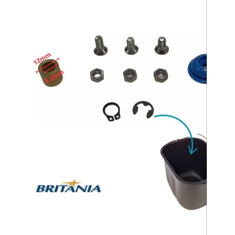 Kit reparo para formas de panificadora de pão. Compatível com as marcas Britânia, Philco, Cadence e outras