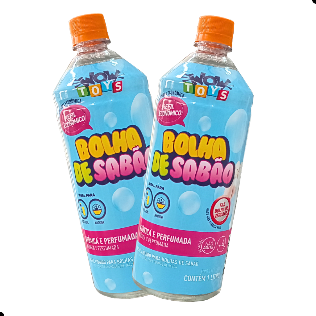Kit 2 Refil Bolhas De Sabão 1 Litro Liquido Bubble Para Maquina De Fazer brinquedo bolinhas de sabão