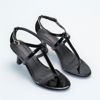 Sandalia Feminina Salto Baixo Taça Dedo Tiras Verniz Traseiro Confortável Macia Moda Estilo Social em Oferta na Shopee