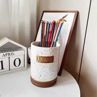 Porta Talheres Cerâmica Branca Para Utensílios De Cozinha Organizador de Facas Colher Decoração Cozinha Com Escorredor em Oferta na Shopee