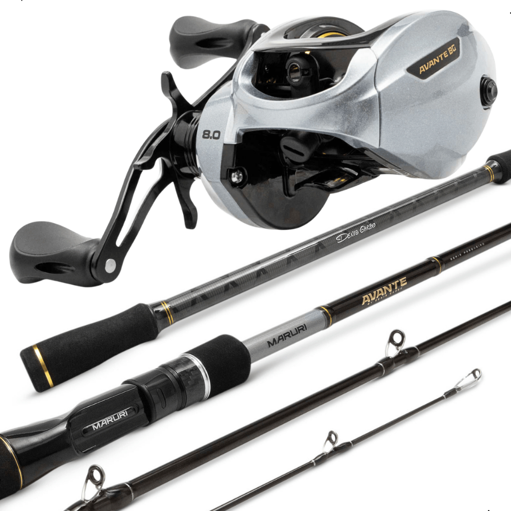 Kit Pesca Carretilha Avante BG 12 Rolamentos + Vara 2,40m 60lb Avante Fibra de carbono Original Maruri em Oferta na Shopee
