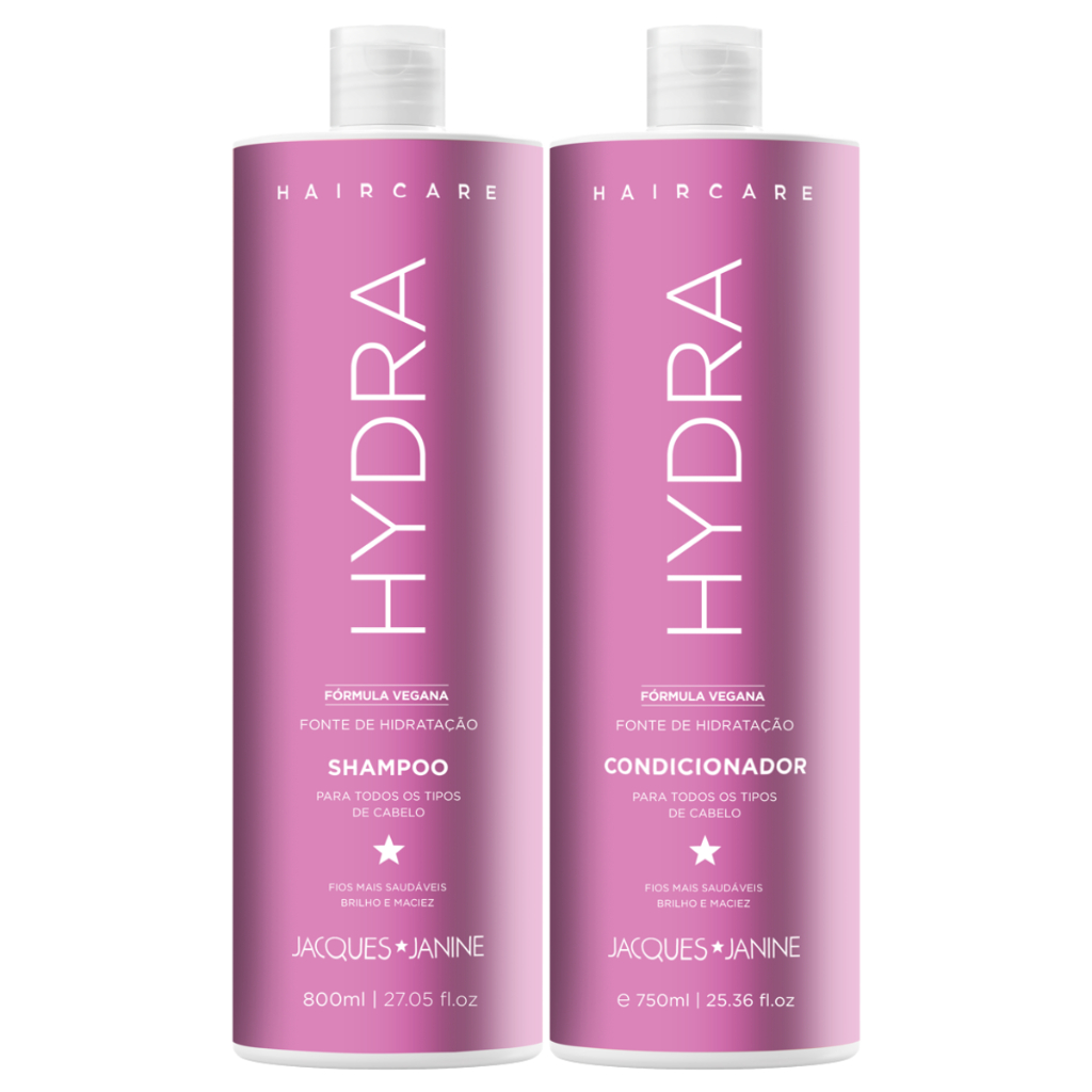 Kit Hair Care Hydra Jacques Janine Shampoo 800ml + Condicionador 750ml em Oferta na Shopee