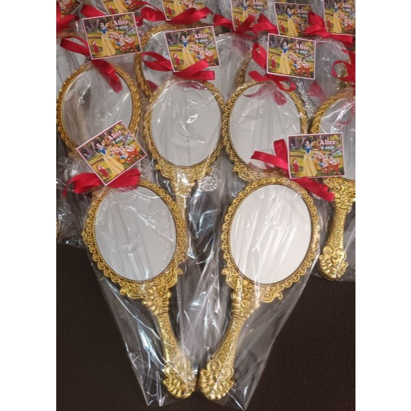 Kit 2/6/10 Espelho de Mão Dobrável Provençal Princesa para Festas Dourado em Oferta na Shopee