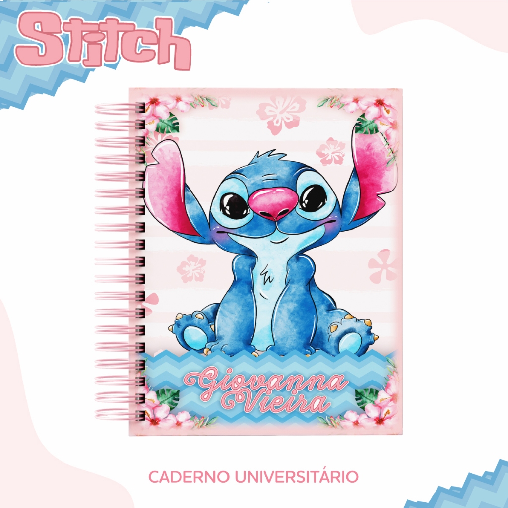 Caderno Personalizado Escolar Universitário Stitch Espiral Capa Dura 1 Matéria 96 Folhas em Oferta na Shopee