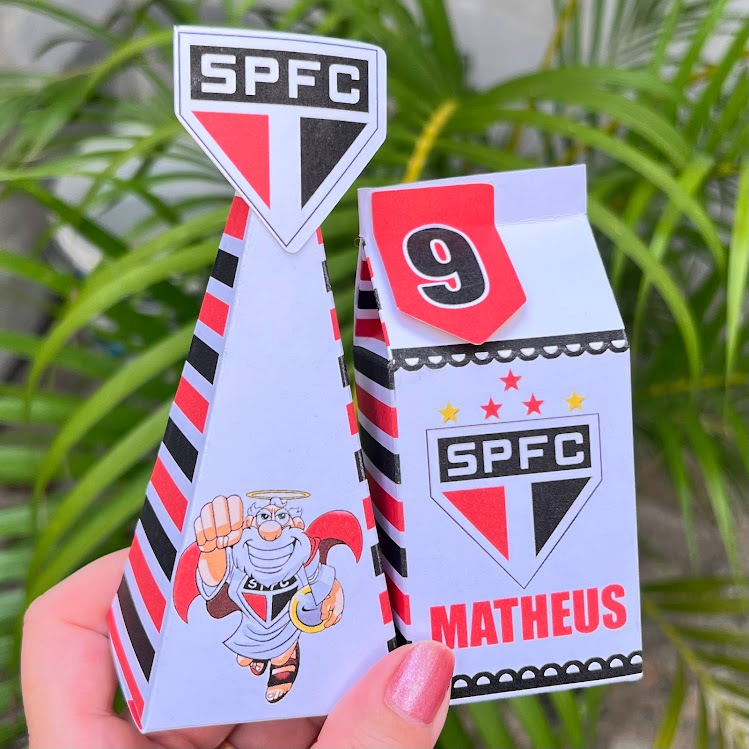 35 Kit Personalizados Time Futebol São Paulo- Lembrancinhas Festa Infantil Aniversário Caixa Mini- Vai Montada