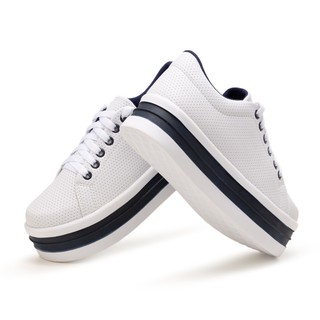 Tênis Feminino Casual Branco Preto Detahes Rose Promoção