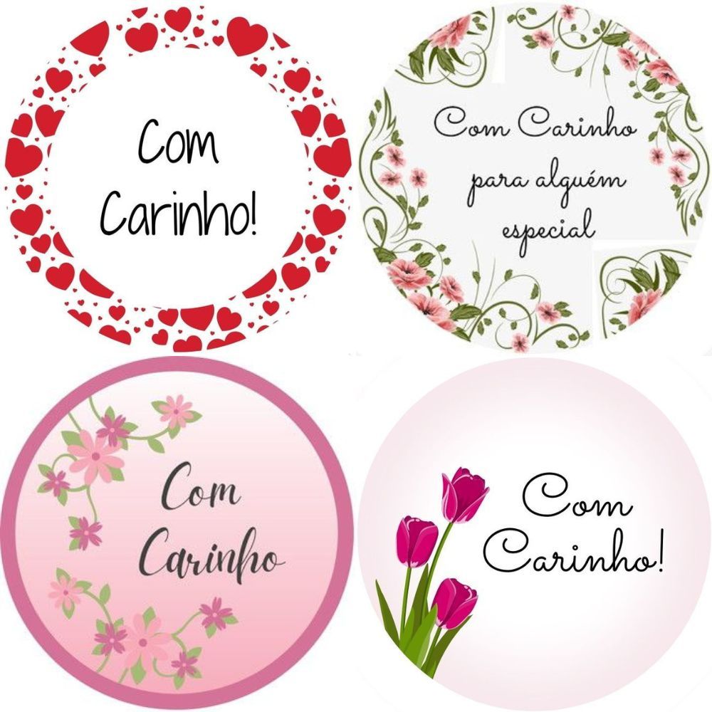 kit 130 Etiquetas Adesivos Com Carinho Cliente gratidão embalagem personalizados tag com amor decoração