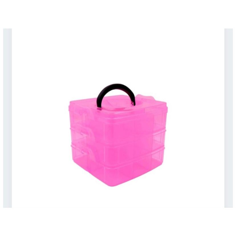 Caixa Organizadora Maleta com 3 Divisórias quadrada de plástico em Oferta na Shopee