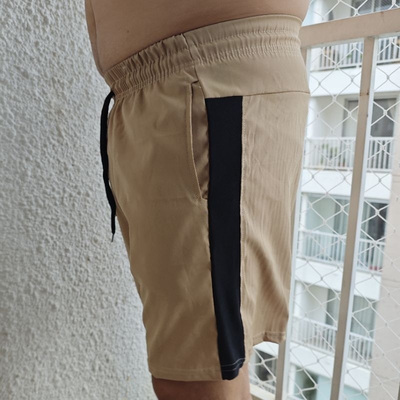 Short Masculino Treino Corrida Academia Mauricinho Tactel Com Elastano Com Malha