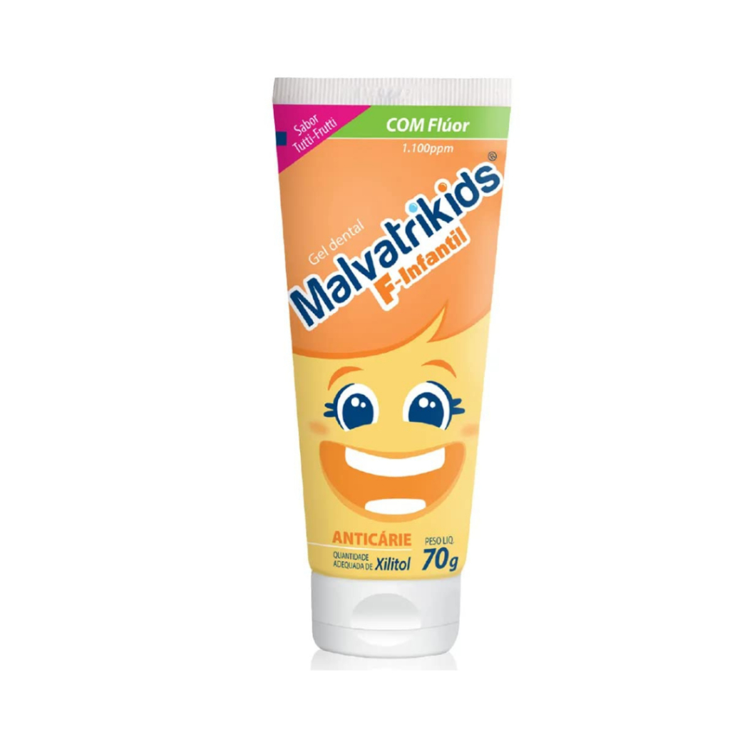Gel Dental Malvatrikids F-Infantil Anticárie Tutti-Frutti com 70g