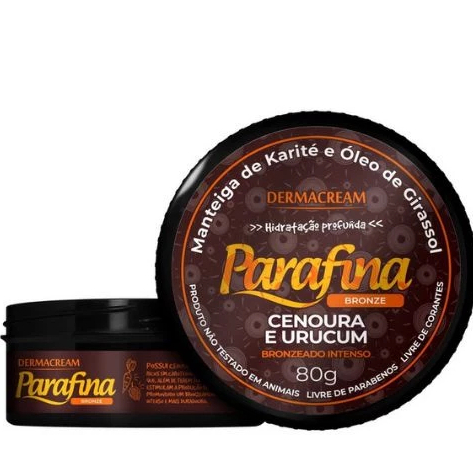 Parafina Bronzeadora Cenoura e Urucum 80g - Dermacream em Oferta na Shopee