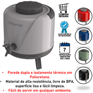 Botijão Garrafa Térmica 5 Litros Marfim Torneira Café Chá Suco Agua Arezzo Unitermi em Oferta na Shopee