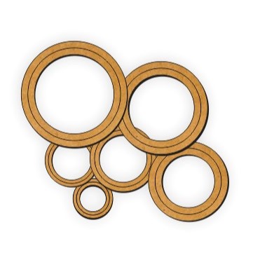 kit 6 Bastidores de 3cm á 8cm, bastidor de mdf 3mm, Moldura Bordado Crochê Aro