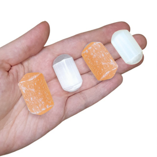 Pedra Selenita Branca Selenita Laranja Cristal Rolado Natural em Oferta na Shopee