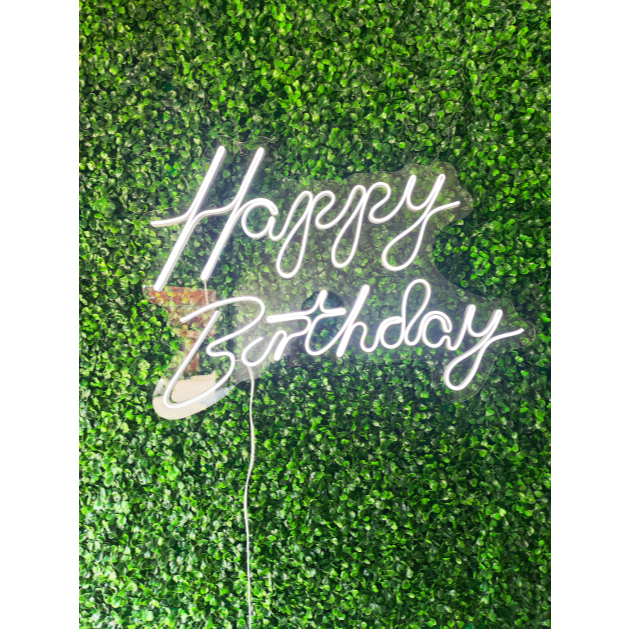 Painel de LED Neon Acrílico 3mm "Happy Birthday" - 50x40 cm fonte 12v em Oferta na Shopee