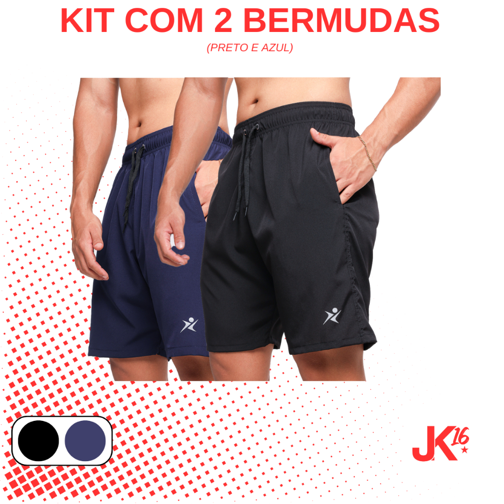 kit 2 short tactel bermuda longa homem elastano  masculina calção para academia tactel masculino