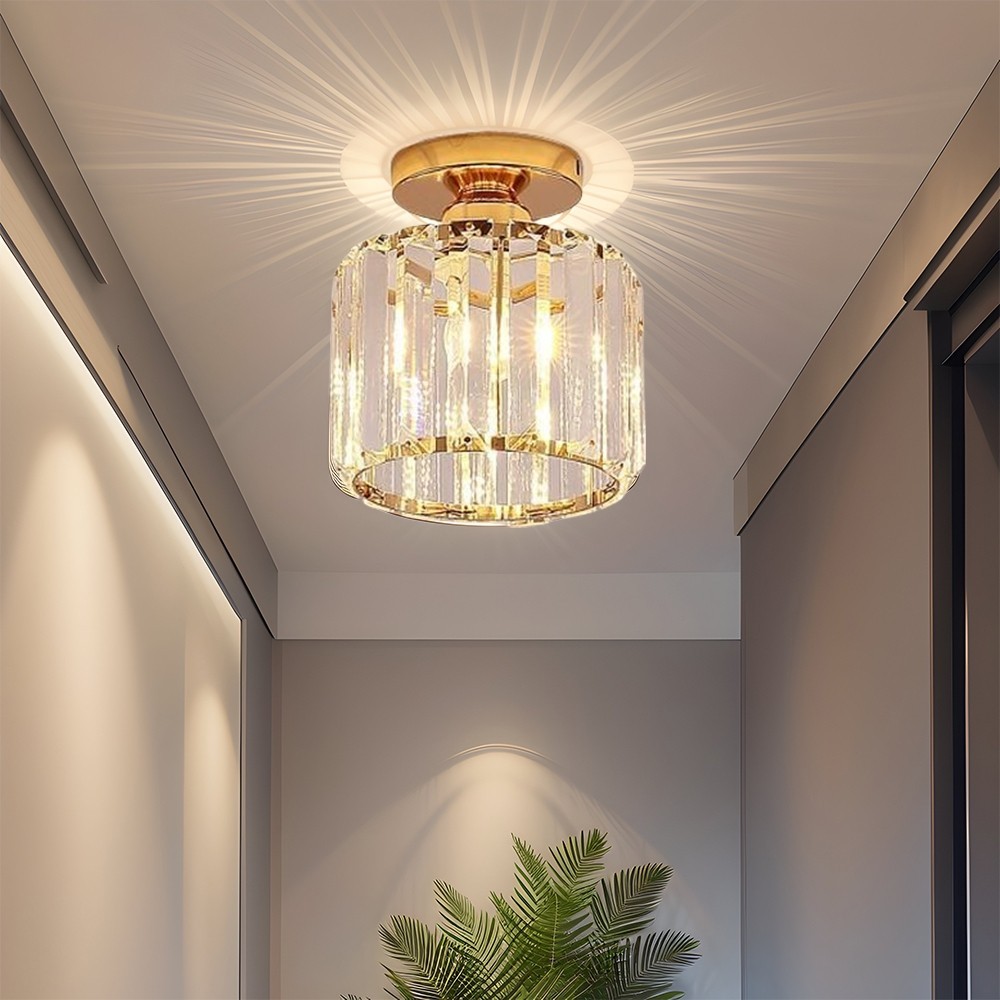Luminária dourada de teto com LED para casa e decoração