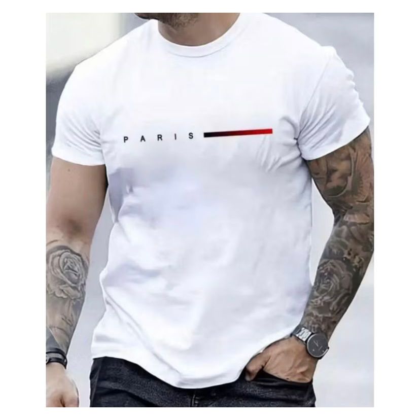 Camiseta Masculina Streetwear Paris Style Moda Blusa Malha 30.1 Algodão