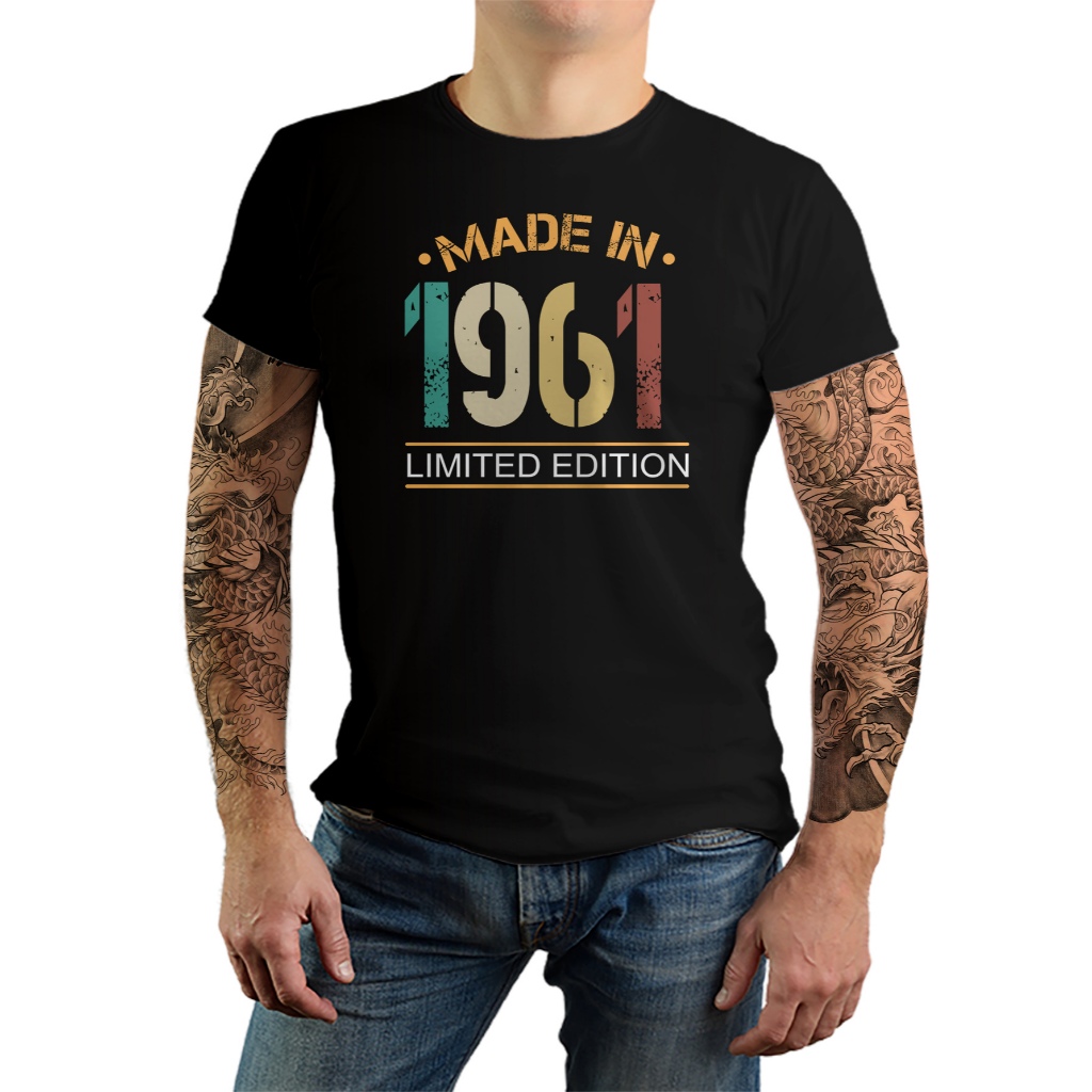 Camiseta Masculina Ano 1961 Camisa Retro Vintage Manga Curta Lançamento Varias Cores