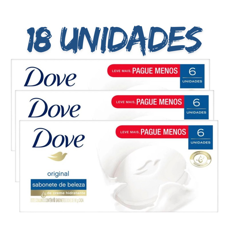 Sabonete em Barra Dove Original de 90g cada Leve Mais Por Menos