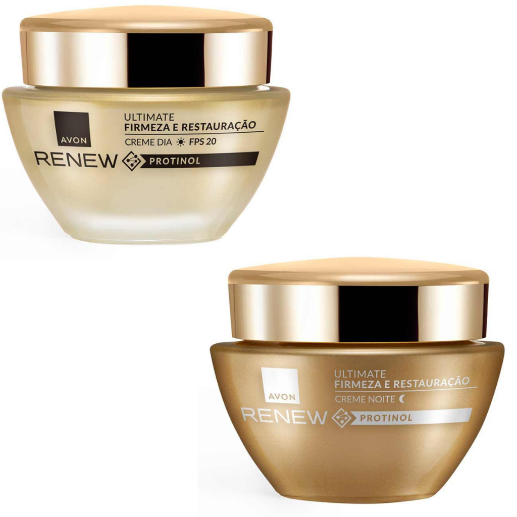 Creme Facial Avon Kit Renew Protinol Ultimate 45+ Avon Anti-idade Dia e Noite Promoção Nova Formulação