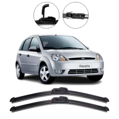 Par de Palhetas para Limpador de Parabrisa Dianteiro para Ford Fiesta 2003 até 2008