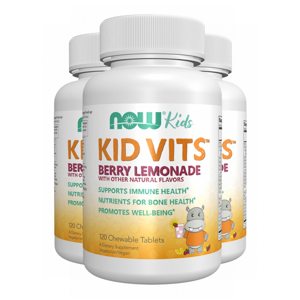 Kit 3x Multivitamínico Infantil Now Foods KidVits Mastigável 120Tab/Made in Usa em Oferta na Shopee