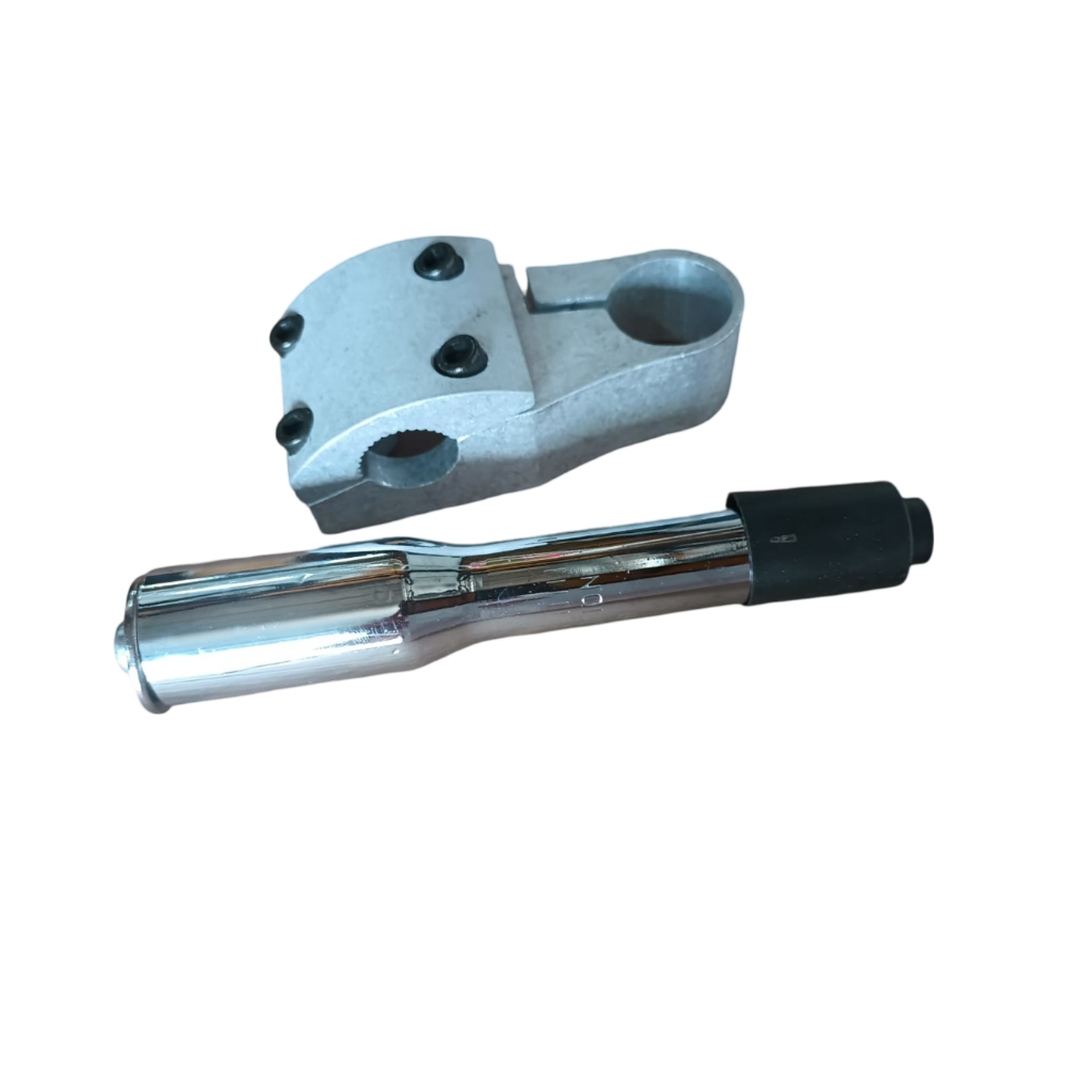 SUPORTE DE GUIDÃO ALUMINIO MONACO PARA GUIDÃO 22.2 MM SEM PINTURA PARA POLIR + ADPTADOR DE AÇO 21,MM AÇO CROMADO