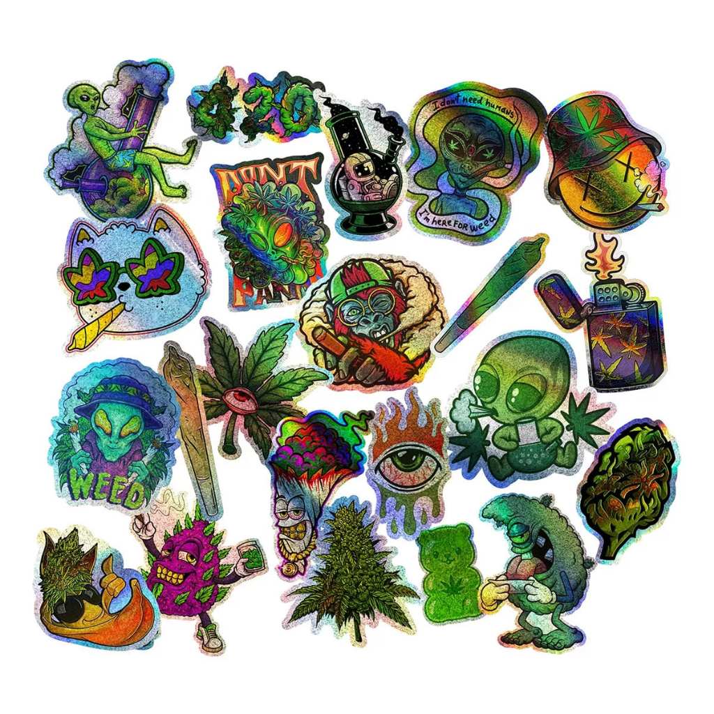 Adesivos Marijuana Cannabis Weed Erva Folha 420 Baseado em Oferta na Shopee