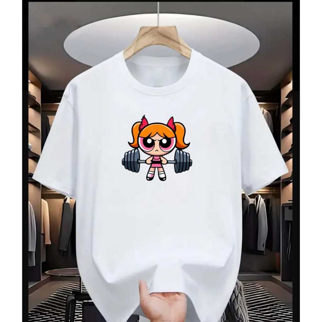 Camiseta Feminina Academia Treino Crossfit Menina Fofa Poderosa 100% Algodão