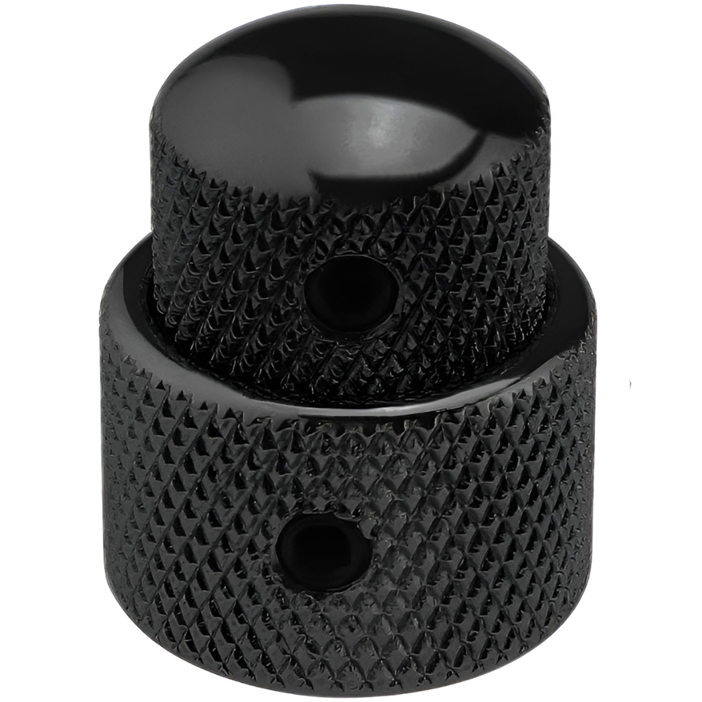 Knob Duplo Concêntrico Para Contra Baixo Bass Preto Thida