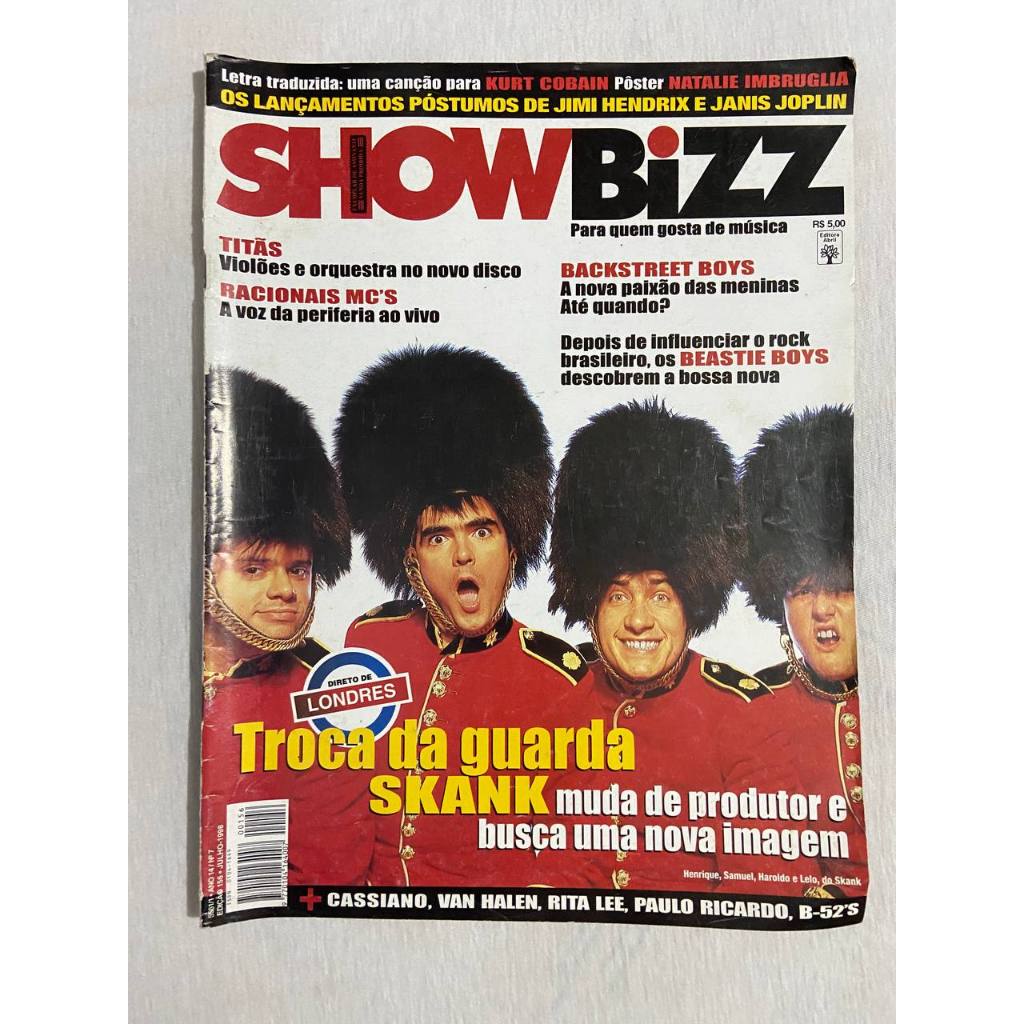 Revista Show Bizz - Troca da guarda Skank - Jul/1998