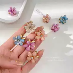 Com 12pecas Presilha pequena de mini flor requintada