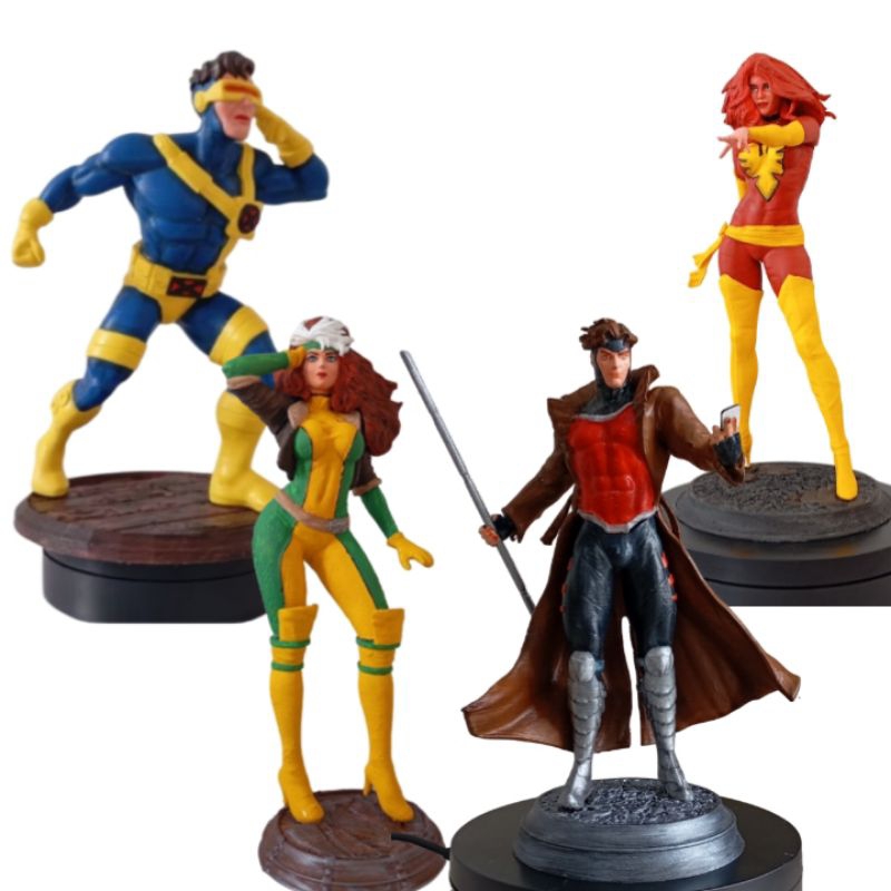 Ciclope x-men Gambit e Vampira x-men 27cm Eaglemoss Custom Fenix Negra x-men