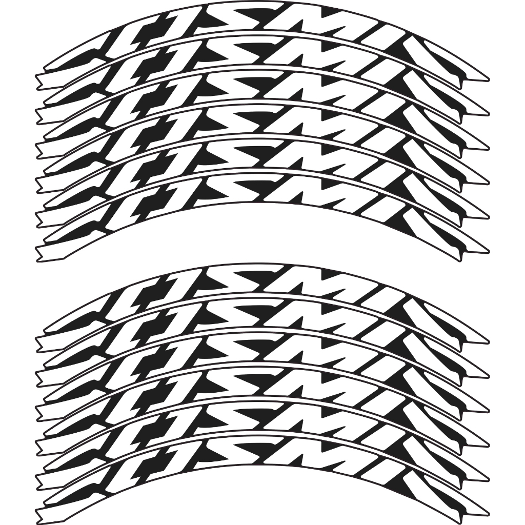 Kit Adesivos Para Roda de Bicicleta Compatível Cosmic Mountain Bike Aro 26, 27.5, 29 Speed Branco