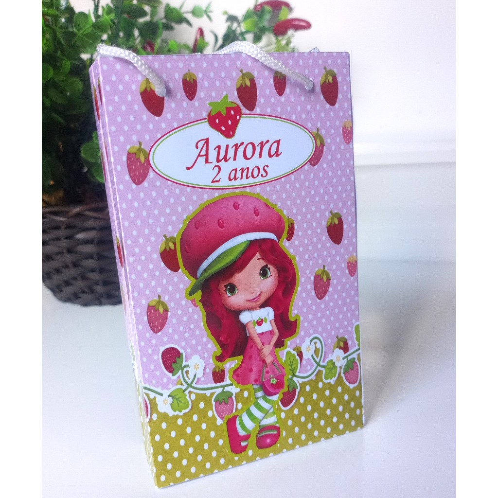 SACOLINHA PERSONALIZADA PARA LEMBRANCINHA DE ANIVERSÁRIO/FESTA - SACOLINHA SURPRESA-MORANGUINHO