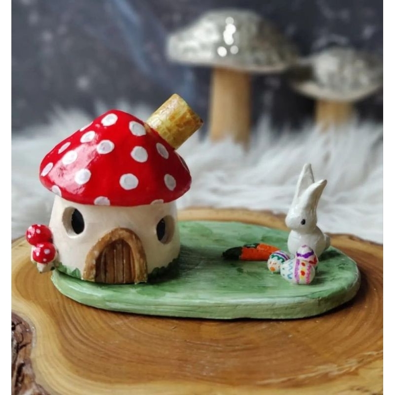 Incensário Casinha para Vareta estilo Cogumelo 🍄