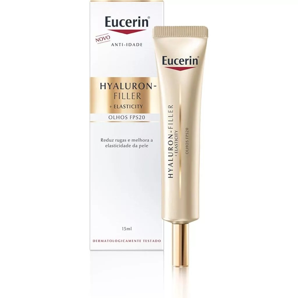 Eucerin Creme Anti-Idade Hyaluron-Filler + Elasticity Olhos Fps 20 15Ml