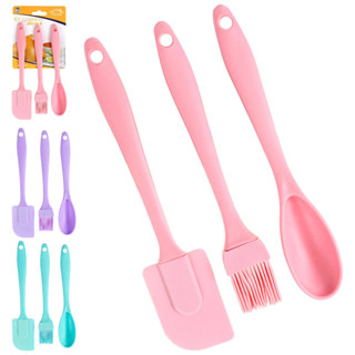 Kit 3 Peças Colher E Pincel Espátula De Silicone Culinário em Oferta na Shopee