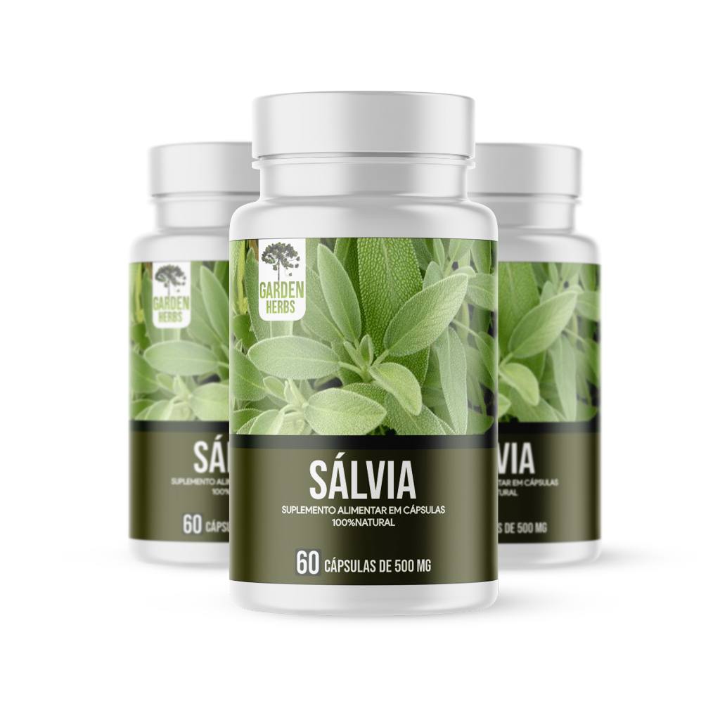 Kit 3 Frascos - Sálvia ( Common Sage ) 500 Mg - 60 cápsulas em Oferta na Shopee