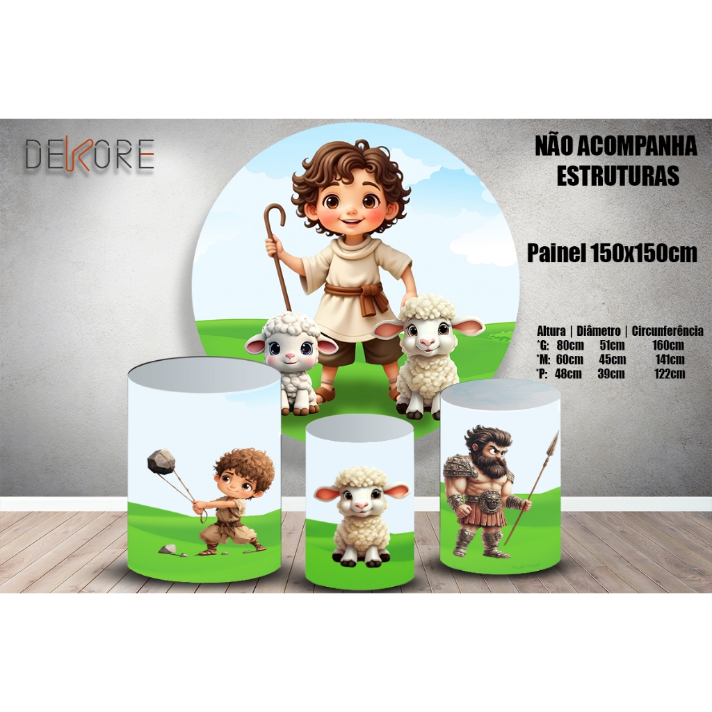 Kit Painel Davi e Golias + Trio Cilindros Veste Fácil em Oferta na Shopee