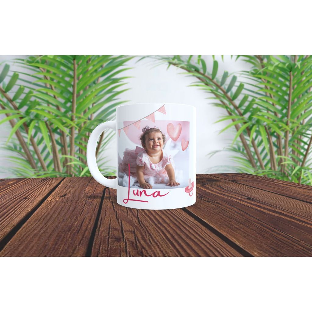 Caneca polimero , plastico perfeito para crianças ! Personalizada com fotos personagens e nomes