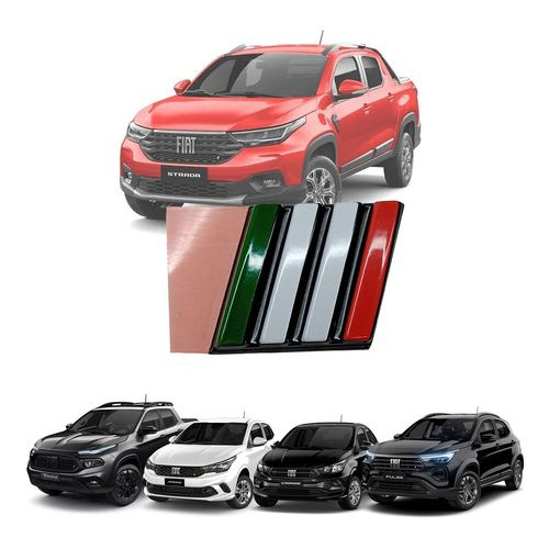 Emblema Da Grade Bandeira Italia Original Fiat Argo - Cronos - Mobi 100264265