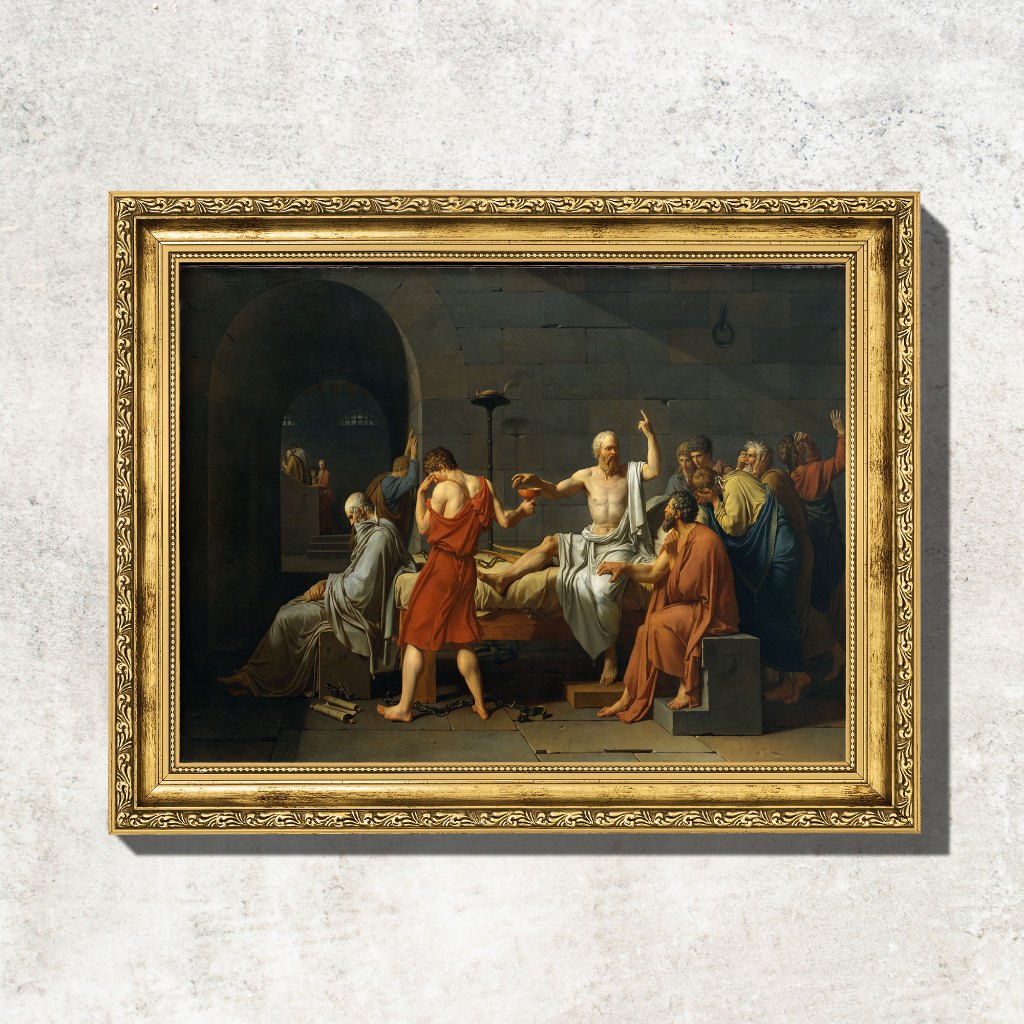 Quadro - A Morte de Sócrates - Jacques-Louis David - Moldura em Madeira - 46x36cm