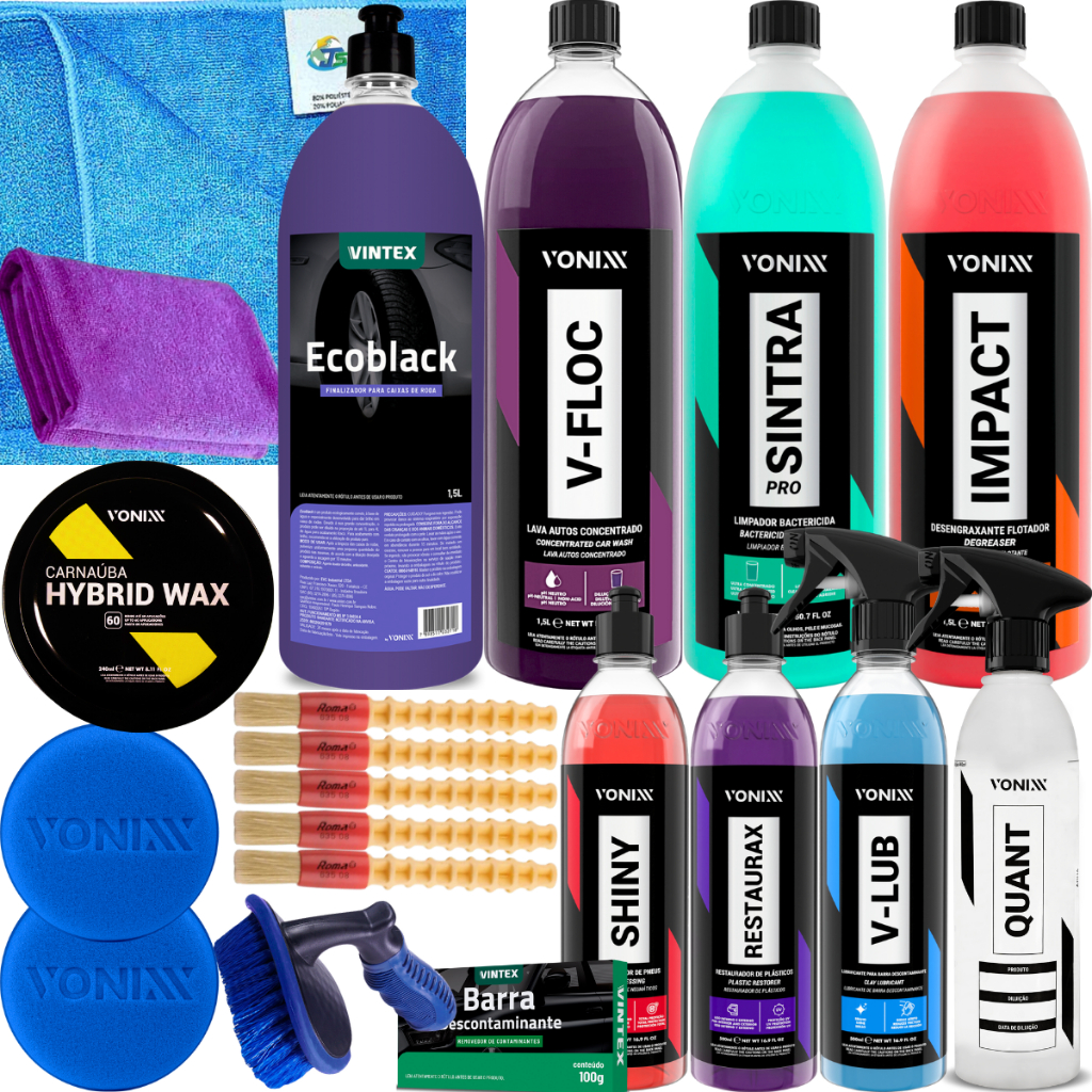 Kit Limpeza Automotiva Profissional Produtos Vonixx - Spare Parts and Accessories for Vehicles