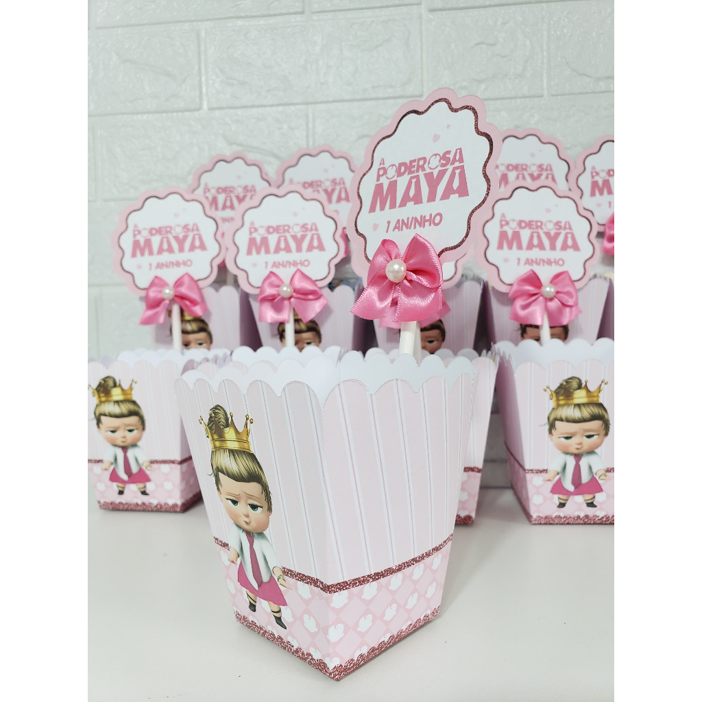 5 Unid centro de mesa cachepot personalizado enfeite decoração de mesa aniversário festa infantil tema poderosa chefinha